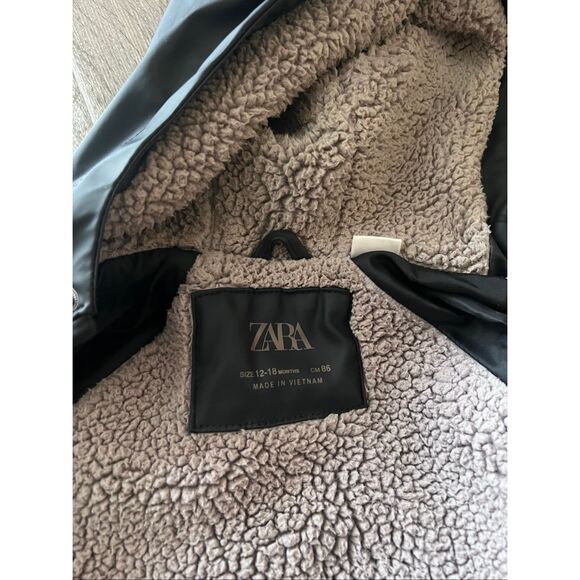 Zara RUBBERIZED WATER-RESISTANT FLEECE Boys Jacket size 12-18 months - Picture 4 of 5